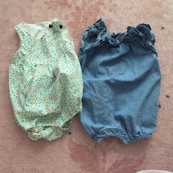 Floral romper sold!  Only jean romper available.