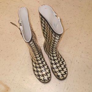 WOMEN'S HOUNDS TOOTH RAINBOOTS