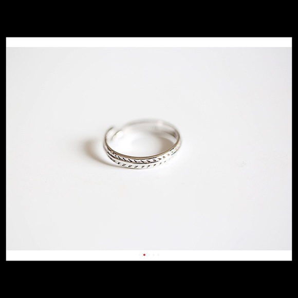 S925 Ring Open  Feather Leaf Joint Ring - Picture 2 of 4