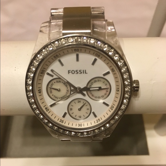 Fossil ES 2821 Women's CLEAR BAND STAINLESS