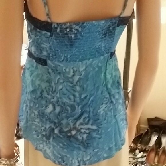 Free People Storm blue spaghetti strap top S - Picture 3 of 4