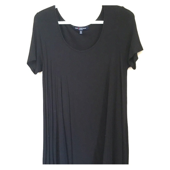 Black knit t shirt dress