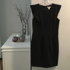 Kenneth Cole black flutter sleeve sheath