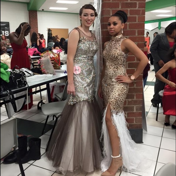 Tan beaded Pageant Dress - Picture 4 of 4