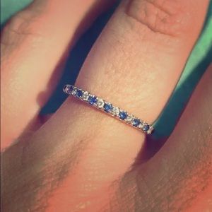 Blue Nile Diamond and Sapphire band