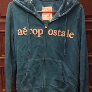Women's Blue Aeropostale Zip-Up Hoodie