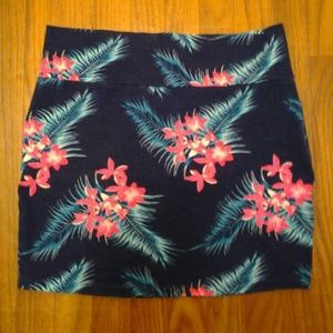 Hawaiian tropical floral skirt