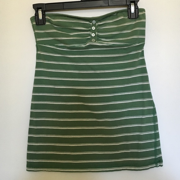 Green striped tube top
