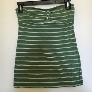 Green striped tube top