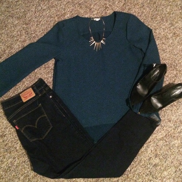 Cute Dark Teal Blouse