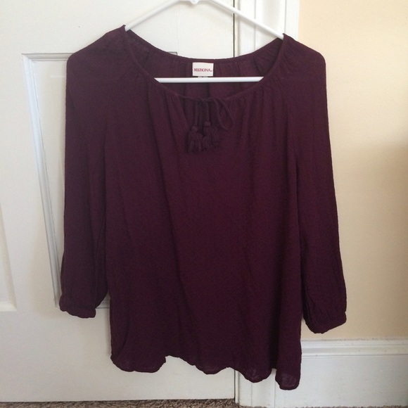 Target Burgundy Peasant-Style Blouse