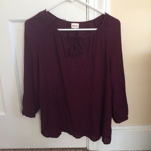 Target Burgundy Peasant-Style Blouse