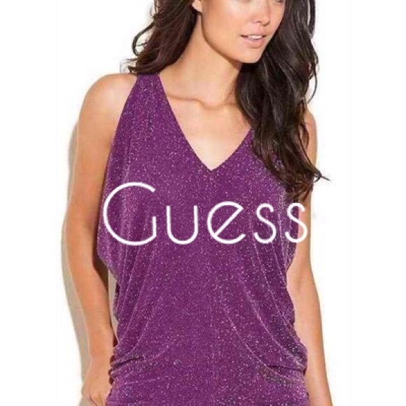 NWT! GUESS metallic knit shimmer top