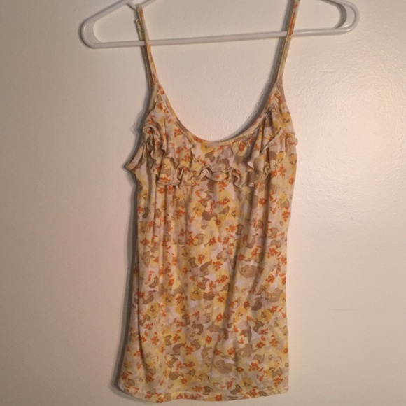 Yellow tank top with ruffle - Picture 1 of 4