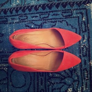 Gorgeous Madewell bright orange suede pumps
