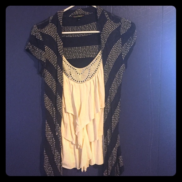 Ruffle cardigan top