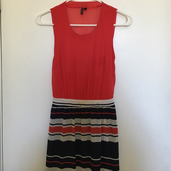 Coral striped open back maxi - Picture 1 of 4