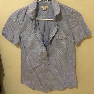 J. Crew short sleeve polka dot shirt