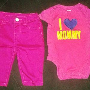 Size 0-3 children's place jeans ,carter's shirt