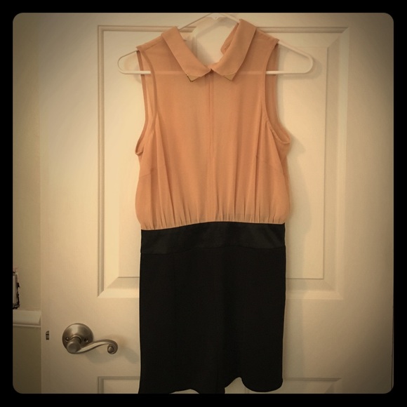 Nude and black romper