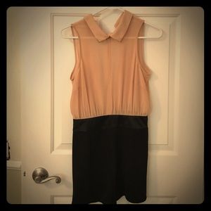 Nude and black romper