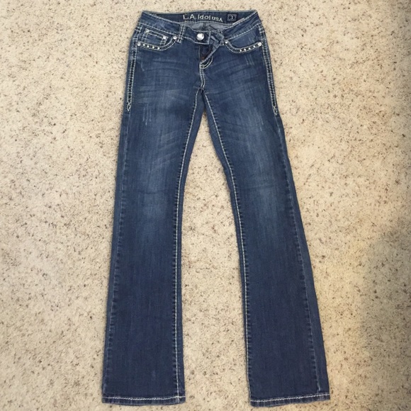 L.A. Idol rhinestoned jeans - Picture 3 of 4