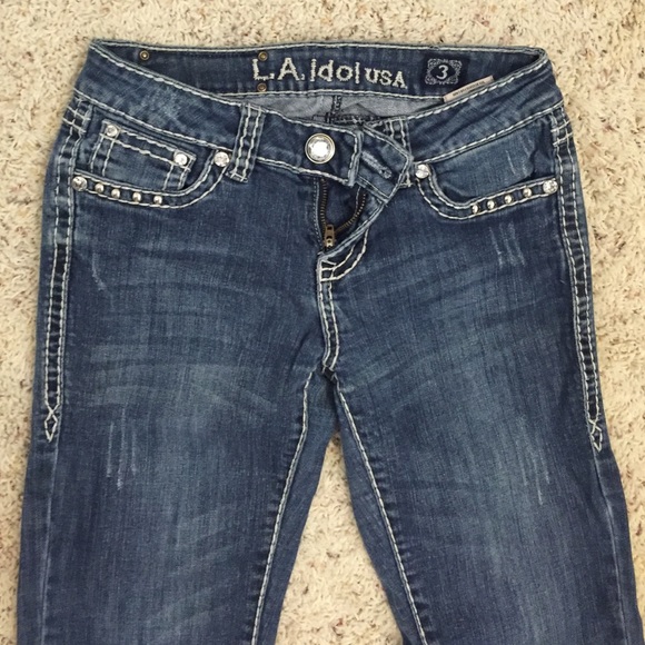 L.A. Idol rhinestoned jeans - Picture 4 of 4