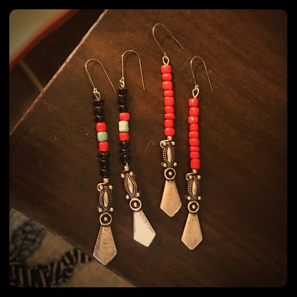 Handmade seed bead earrings