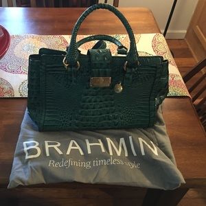 Brahmin new purse green/blue