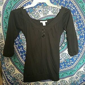 🚫SOLD Quarter sleeve black shirt