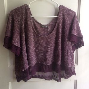 Kimchi Blue purple lace crop top