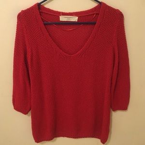 Zara 3/4 sleeve red sweater
