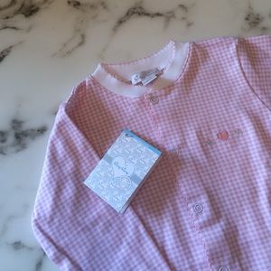 Kissy kissy sleeper in pink gingham