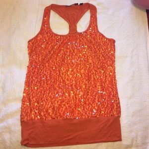 Sequined racer back tank