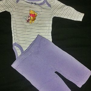 2 piece set Winnie the pooh Disney 3 months