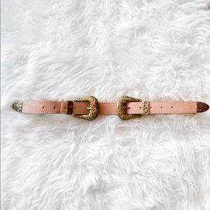 Blush Nude Double Buckle Belt