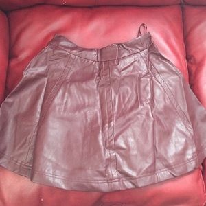 Brown Pleather Skirt