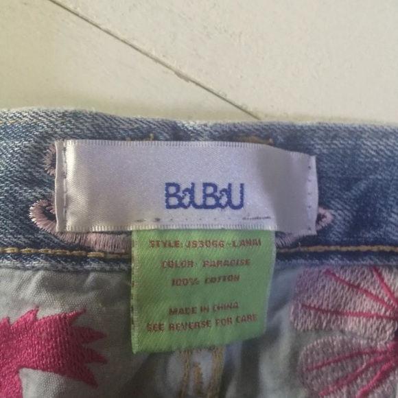 Boubou denim mini skirt patchwork floral - Picture 3 of 4