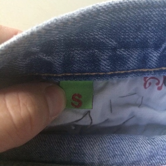 Boubou denim mini skirt patchwork floral - Picture 4 of 4