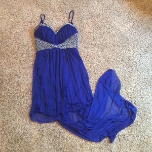 Blue high low dress
