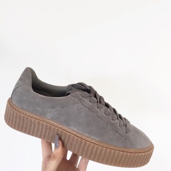 Grey Suede Creepers