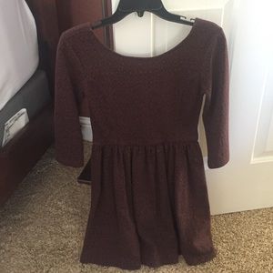 Brass Plum burgundy skater dress