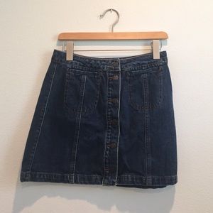 Topshop Denim Button Down Skirt