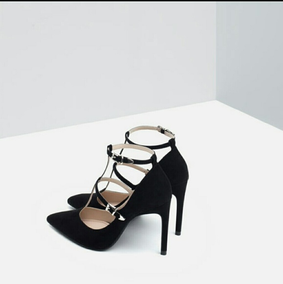 Zara Black Suede Heels - Picture 2 of 4
