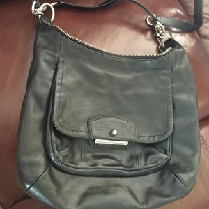 Black Kristin leather shoulder Hobo bag