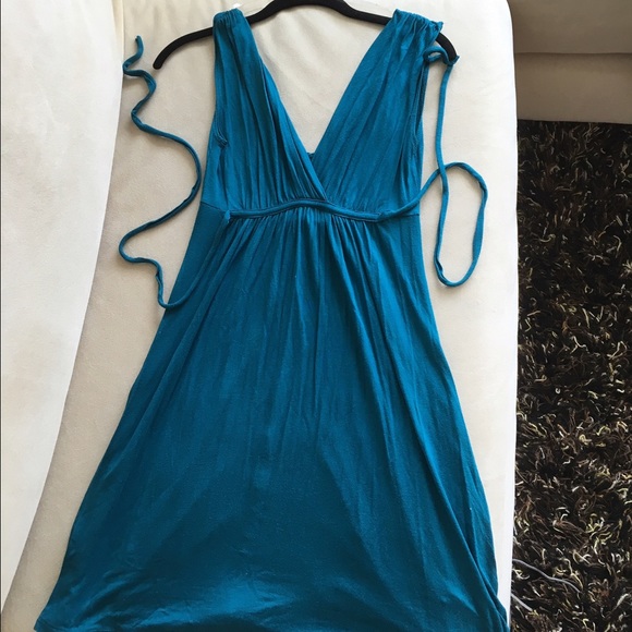 Teal Empire Waist Dress