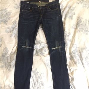 Rag and Bone ripped at the knee skinny jeans