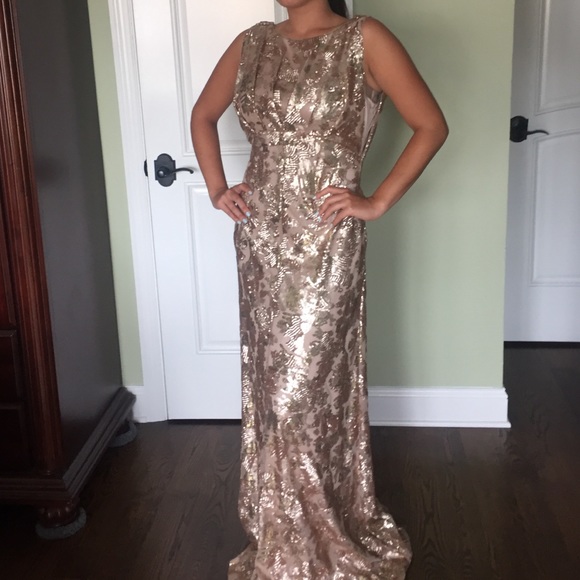 Sequined long evening gown