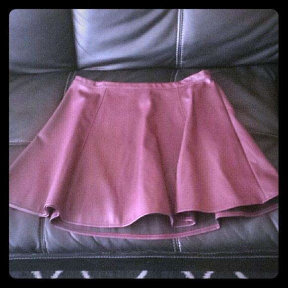 Faux leather skater skirt