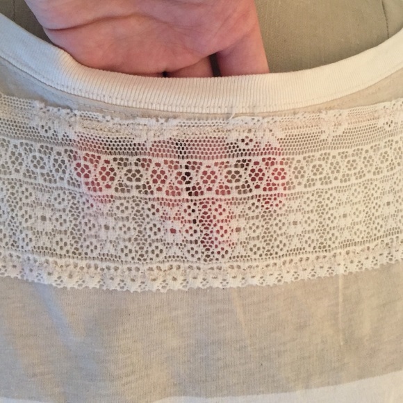 cream striped lace shirt - Picture 2 of 3